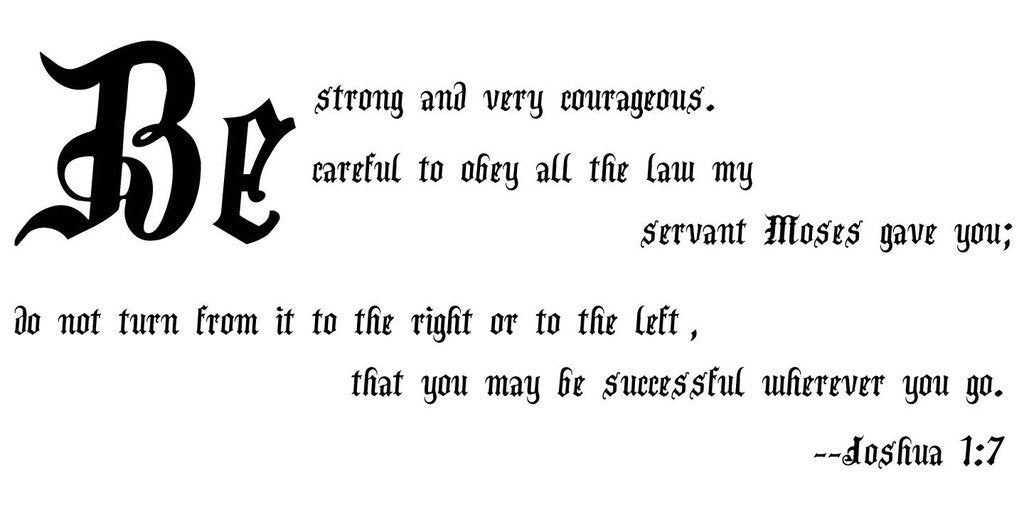 Picniva Joshua 1:7 Scripture Removable Vinyl Wall Decal