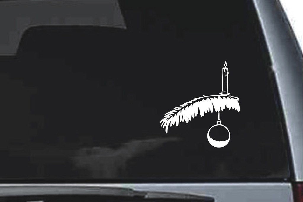 Picniva Christmas Ornament Sty1 Vinyl Car Window Decal, Approx 5 in
