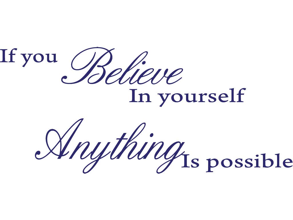 Picniva If You Believe in Yourself Wall Decal, Purple, 22 x 9 inches
