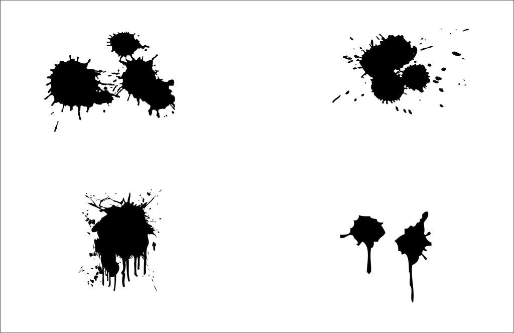 Picniva Ink Splatters Wall Decals, Black, 10 in Height, DOTPR10A