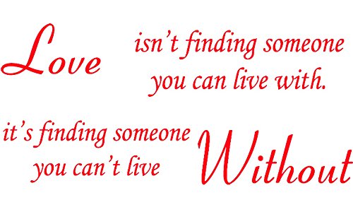 Picniva Love Without Quote Vinyl Wall Decal, Red 22 x 10 in
