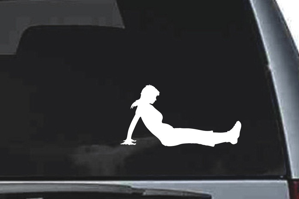 Picniva Sitting Sty5 Vinyl Car Window Decal, Approx 5 in
