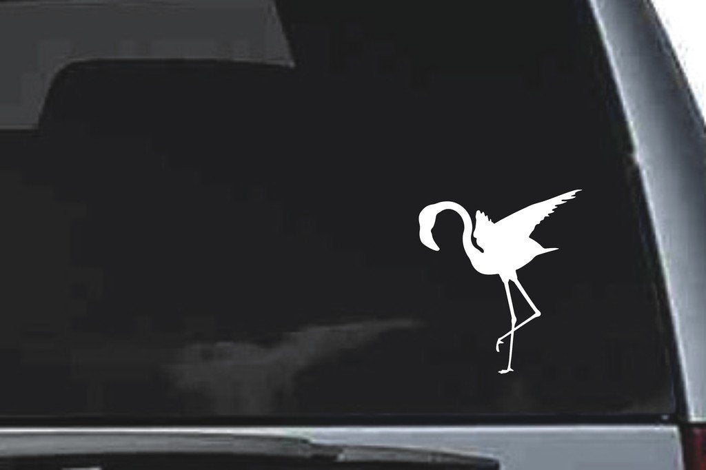 Picniva Flamingo Sty4a Vinyl Car Window Decal, Approx 5 in