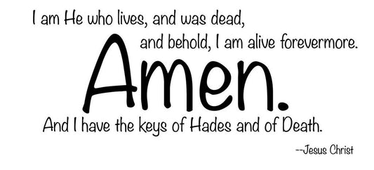 Picniva I Am He Who Lives Scripture Removable Vinyl Wall Decal