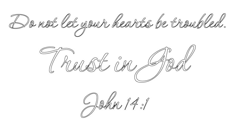 Picniva John 14:1 Bible Verse Wall Decal, White, 29 x 14 in, Trust God