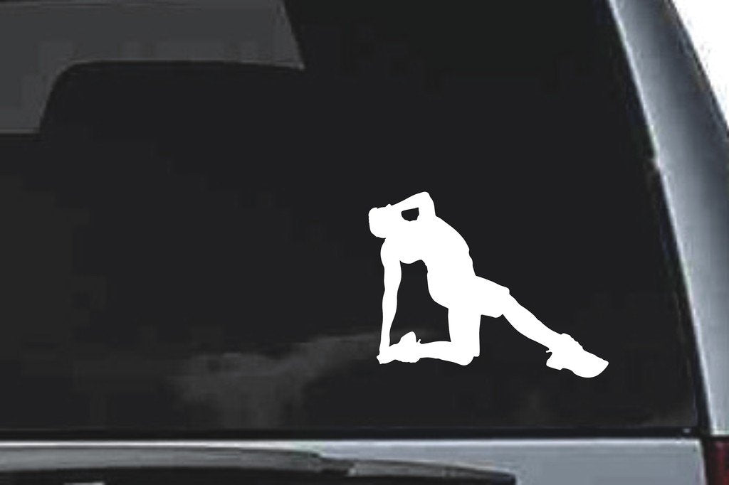 Picniva Stretching Sty2 Vinyl Car Window Decal, Approx 5 in