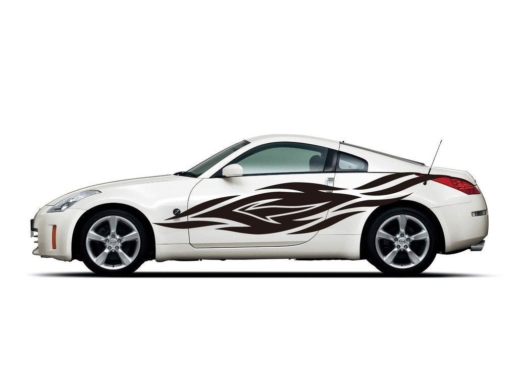 Picniva sty267 Racing Car Body Side Stripes Sticker Decal 2 Pcs