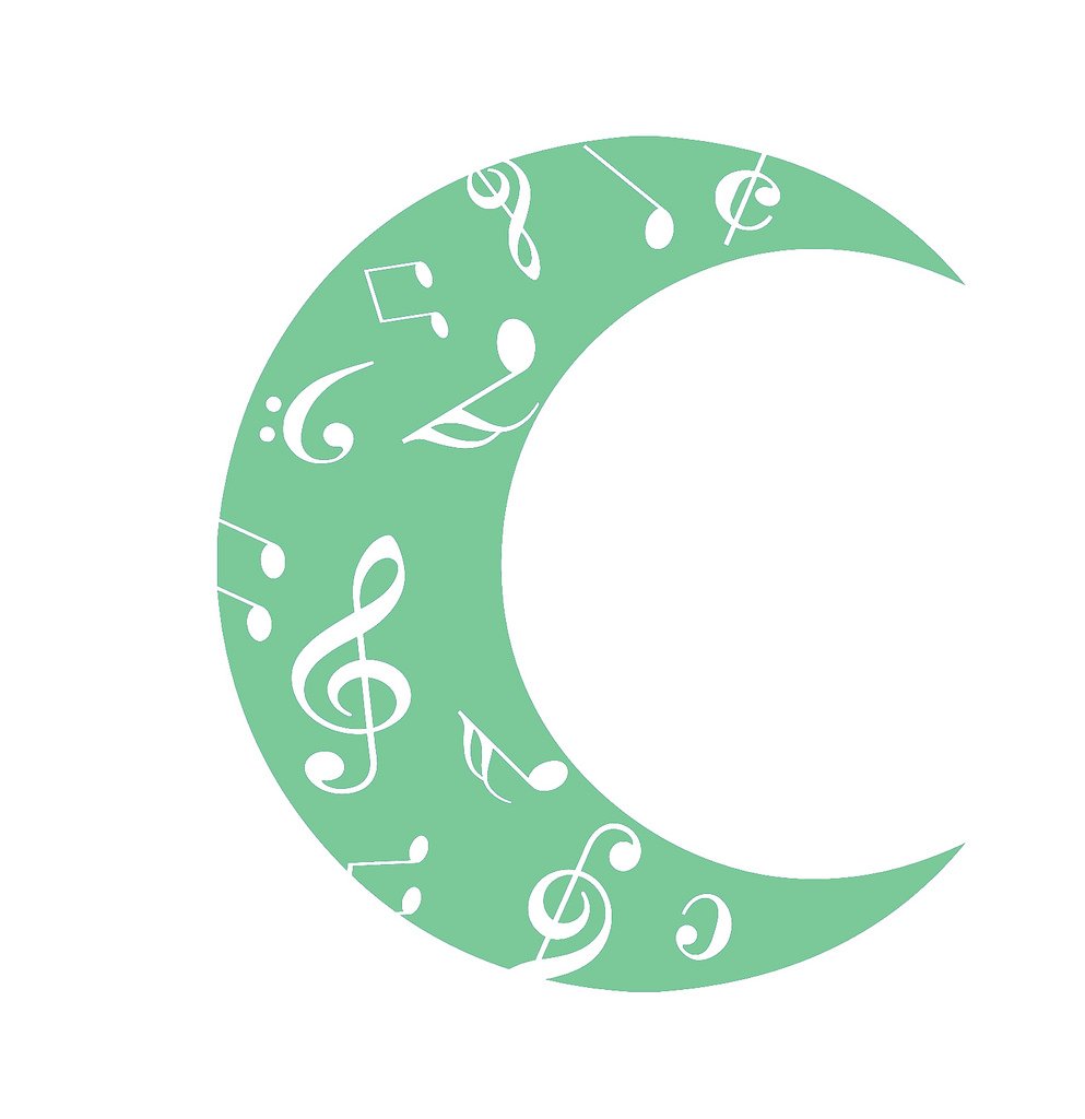 Picniva Crescent Moon Music Notes Wall Decal for Musicians