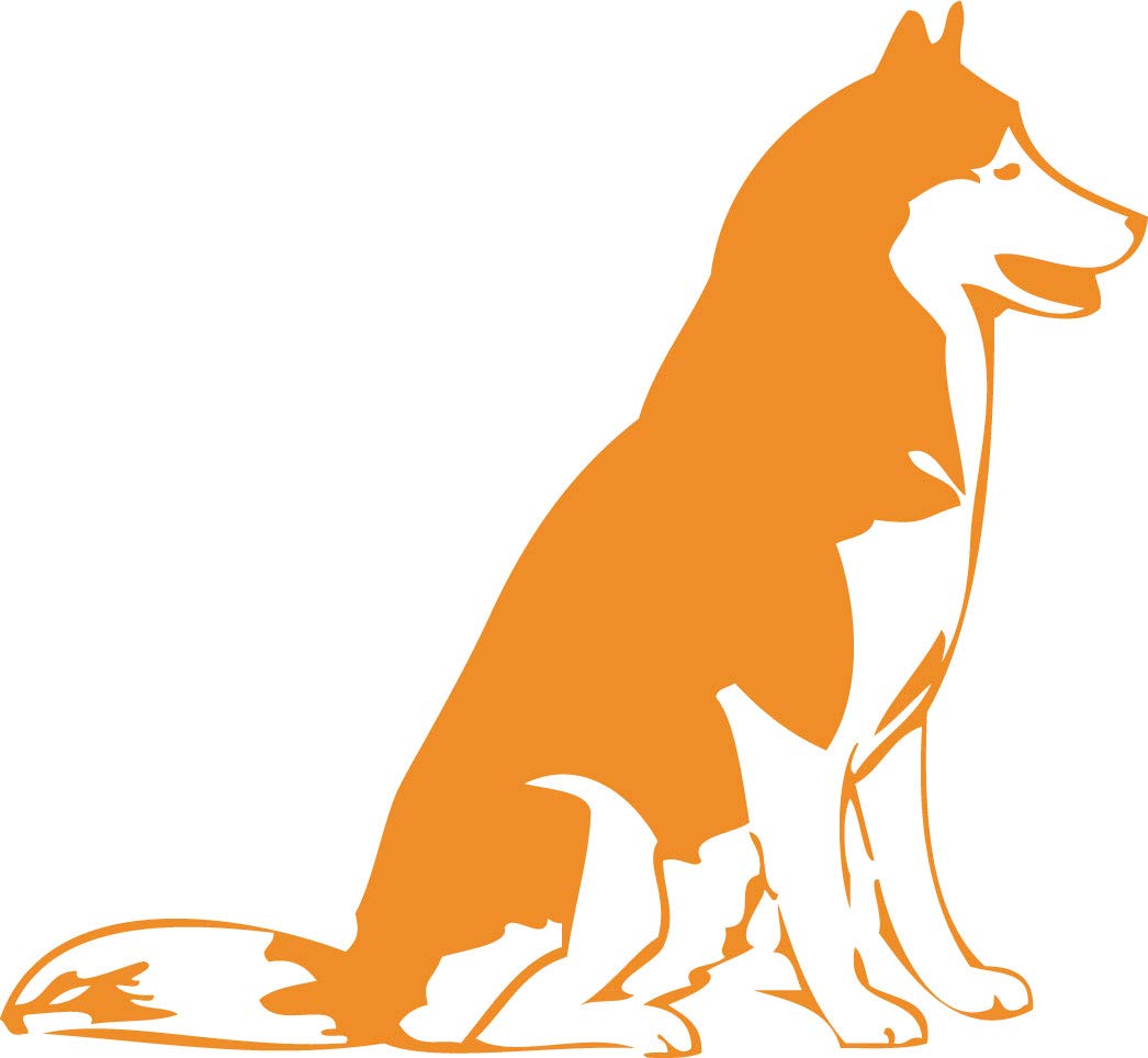 Decaltor Siberian Husky 5 in Vinyl Decal for Laptop Bumper Wall