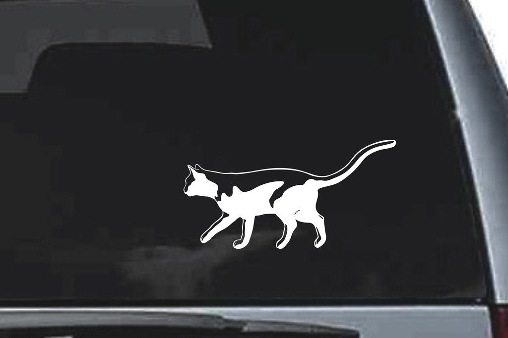 Picniva Cat Sty28 Vinyl Car Window Decal, Approx 5 in