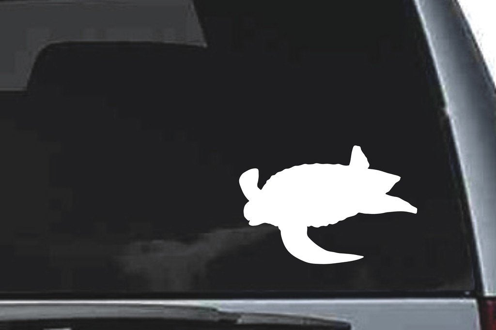 Picniva Leatherback Sea Turtle Sty1 Vinyl Car Window Decal, Approx 5 in