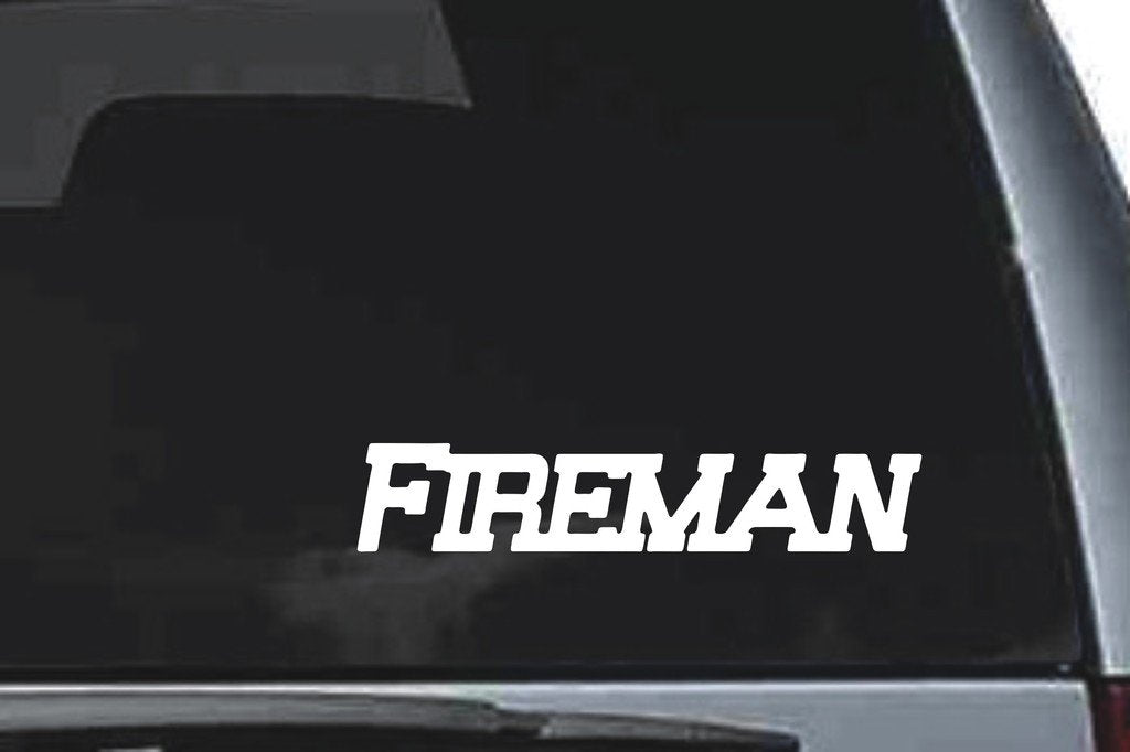 Picniva Fireman Sty82 Vinyl Car Window Decal, Approx 5 in
