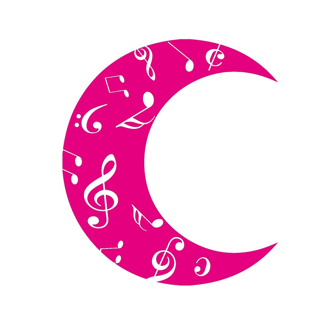 Picniva Crescent Moon Music Notes Wall Decal for Musicians