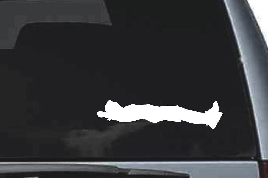 Picniva Reclining Figure Sty3 Vinyl Car Window Decal, Approx 5 in