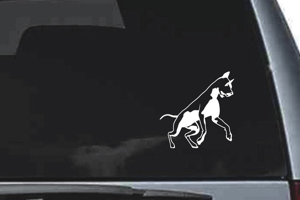 Picniva Doberman Dog Sty11 Vinyl Car Window Decal, Approx 5 in