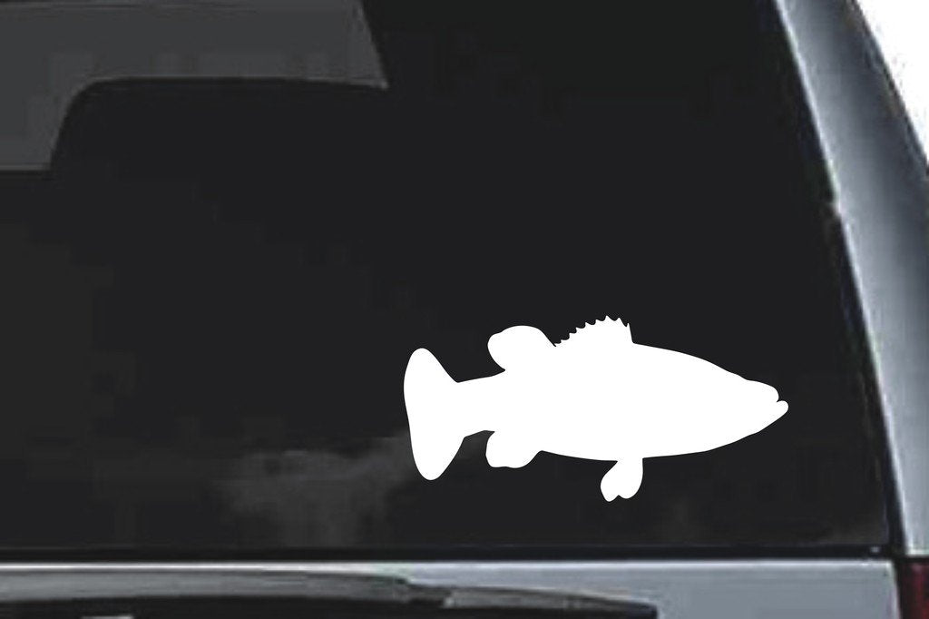 Picniva Bass Sty1a Vinyl Car Window Decal, Approx 5 in