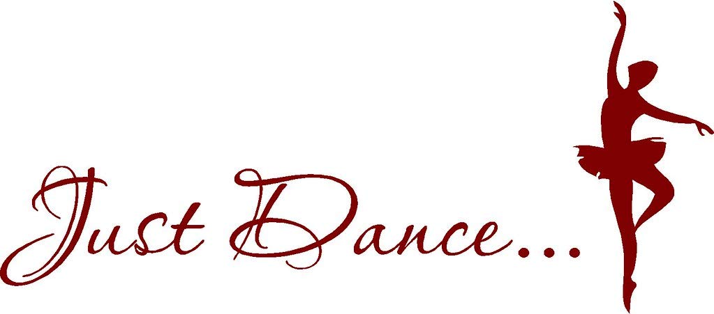 Picniva Just Dance Quote Wall Decal with Ballerina, Brown 10 x 22 in