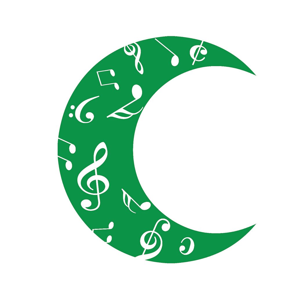 Picniva Crescent Moon Music Notes Wall Decal for Musicians