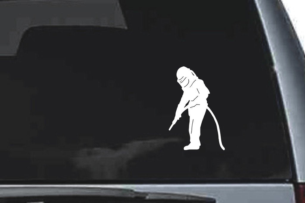 Picniva Sand Blaster Sty1 Vinyl Car Window Decal, Approx 5 in