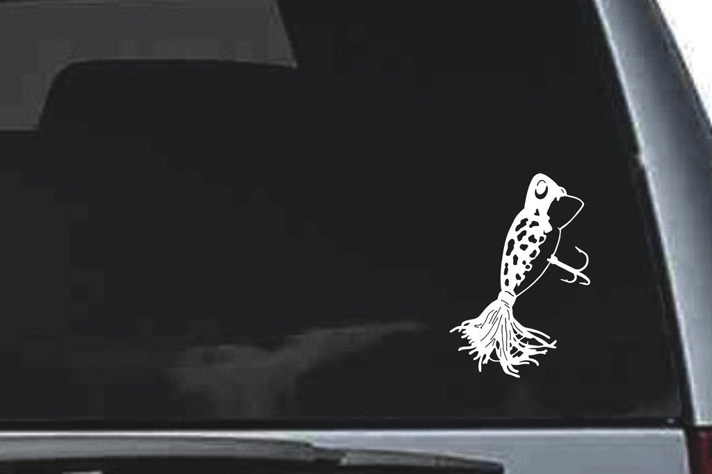 Picniva Fish Bait Sty2 Vinyl Car Window Decal, Approx 5 in