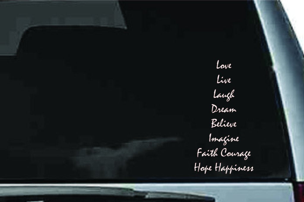 Picniva Love Live Laugh Words Vinyl Car Window Decal, Approx 5 in