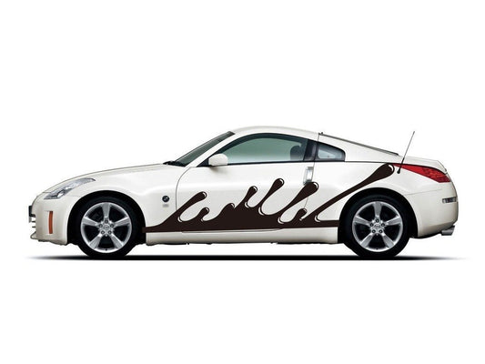 Picniva sty296 Racing Car Body Side Stripes Sticker Decal 2 Pcs