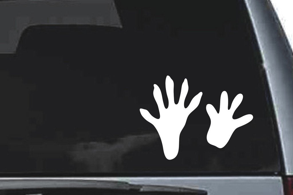 Picniva Muskrat Track Vinyl Car Window Decal, Approx 5 in