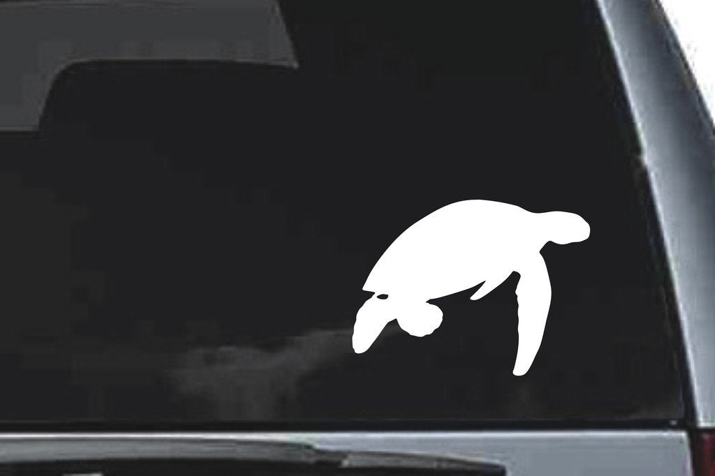 Picniva Green Sea Turtle Sty3 Vinyl Car Window Decal, Approx 5 in