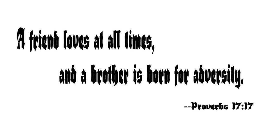 Picniva Matte Black Proverbs 17:17 Scripture Vinyl Wall Decal Faith Bible