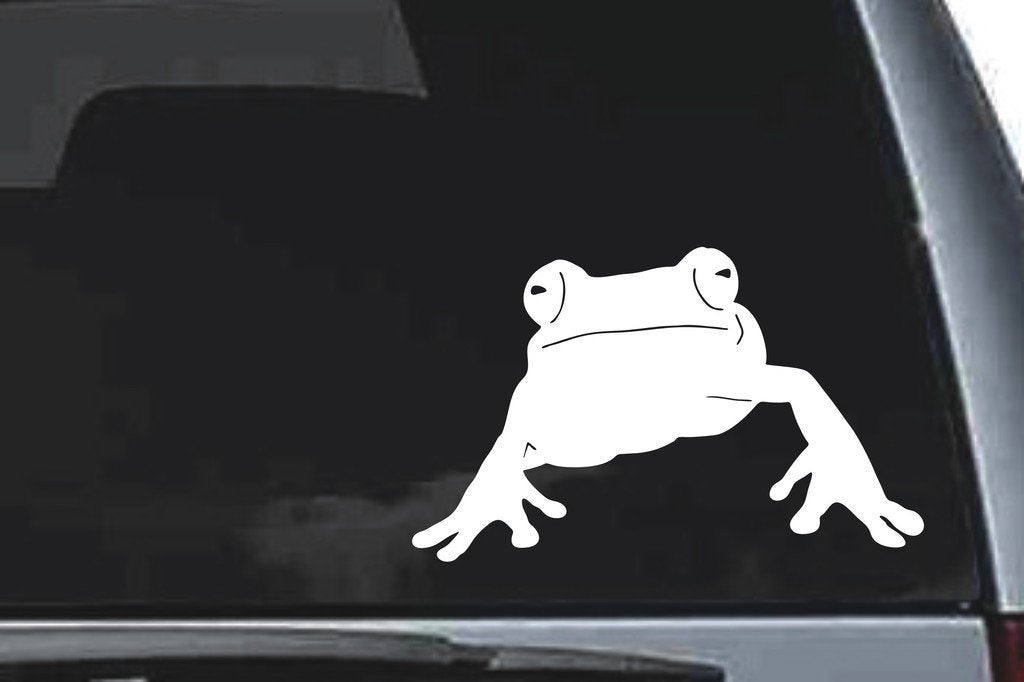 Picniva Frog Sty3 Vinyl Car Window Decal, Approx 5 in
