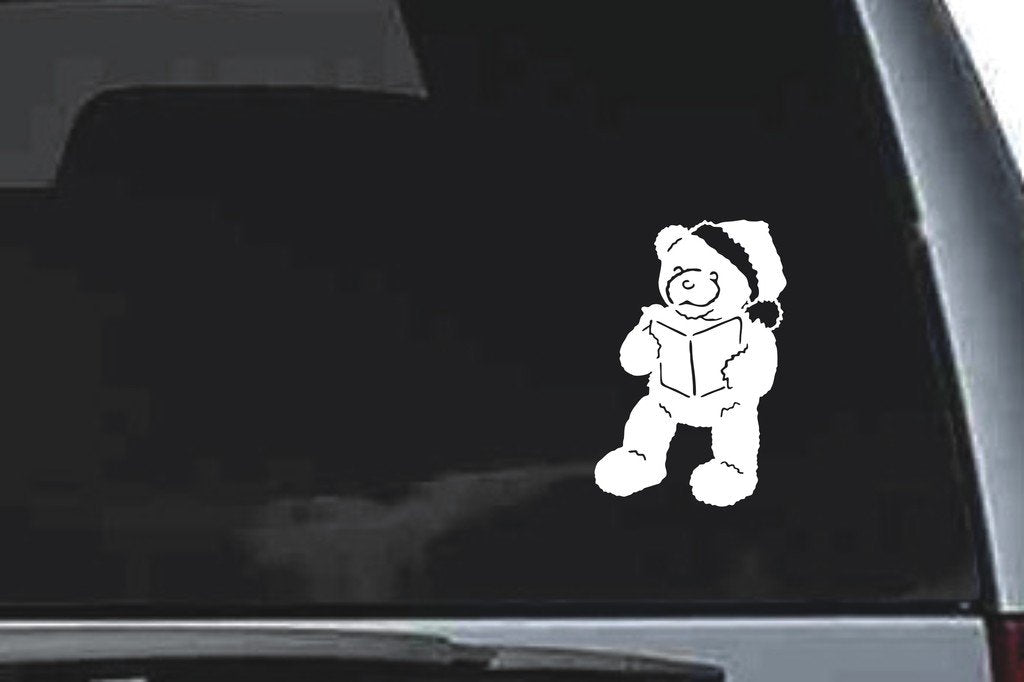 Picniva Christmas Teddy Bear Vinyl Car Window Decal, Approx 5 in