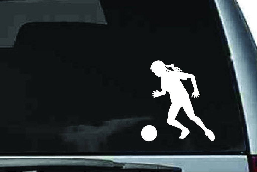 Picniva Soccer Girl Sty39a Vinyl Car Window Decal, Approx 5 in