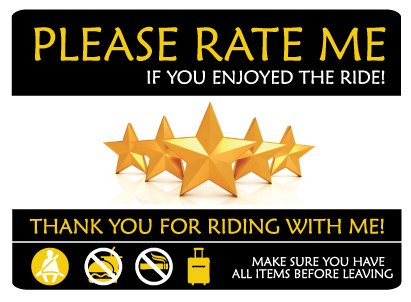 Picniva Please Rate Me Taxi Stickers, Two Pack