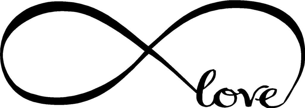Picniva Infinity Symbol Love Wall Decal, Black, 10 x 28 in