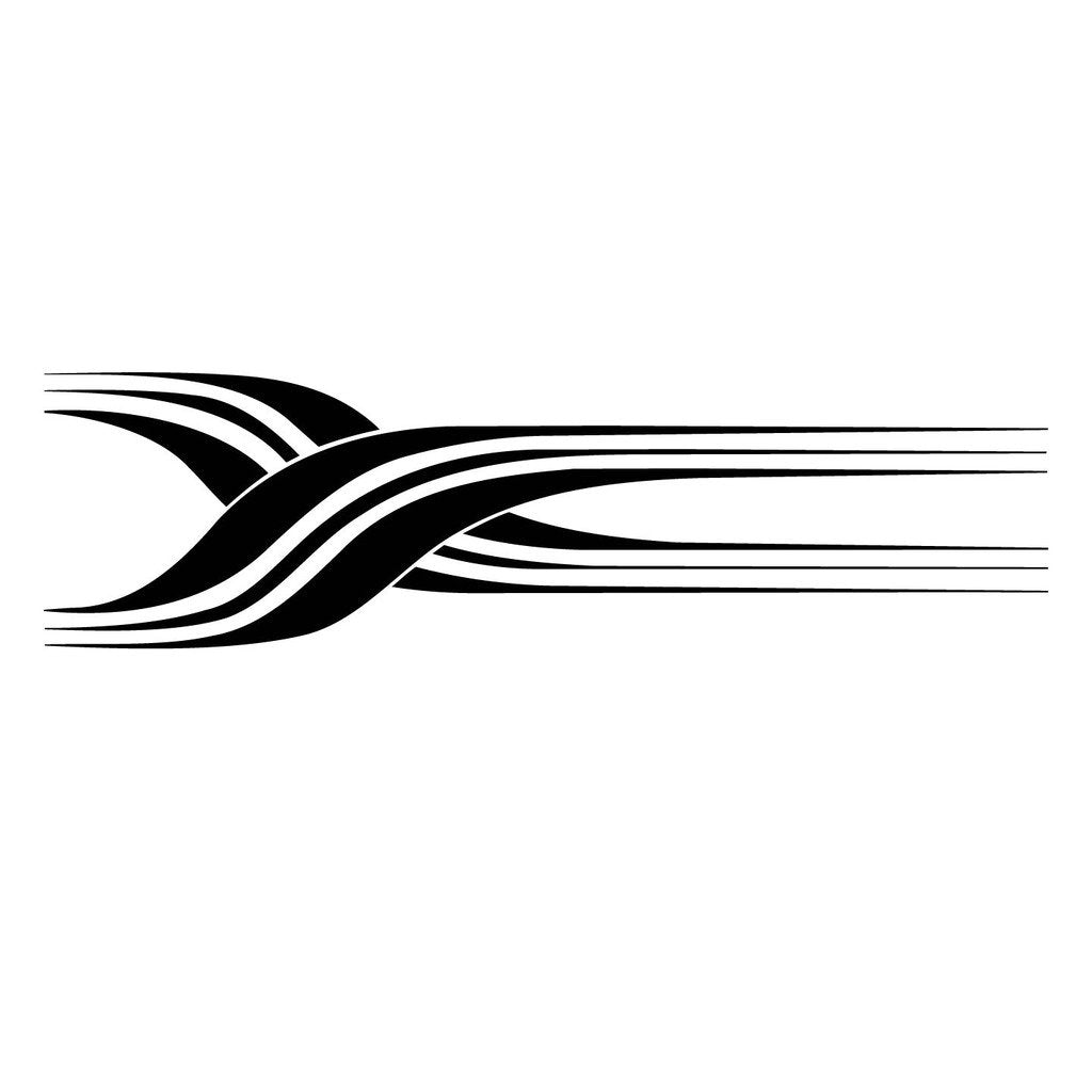 Picniva Style 250 Racing Side Stripe Vinyl Decals, 20 x 72 in, 2 Pc