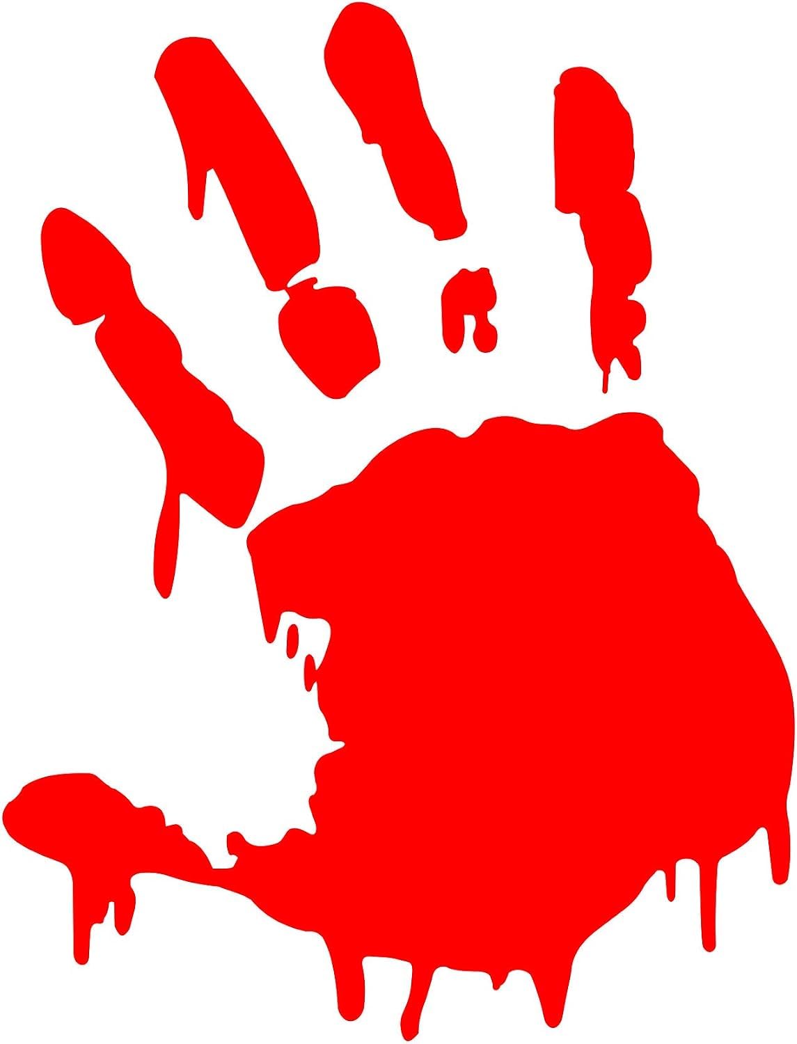 Decaltor Zombie Bloody Handprint Vinyl Decal, Laptop Sticker