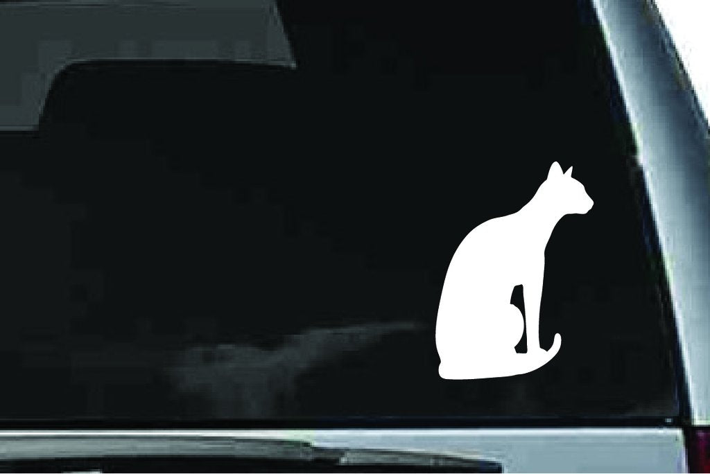 Picniva Oriental Cat Sty3 Vinyl Car Window Decal, Approx 5 in