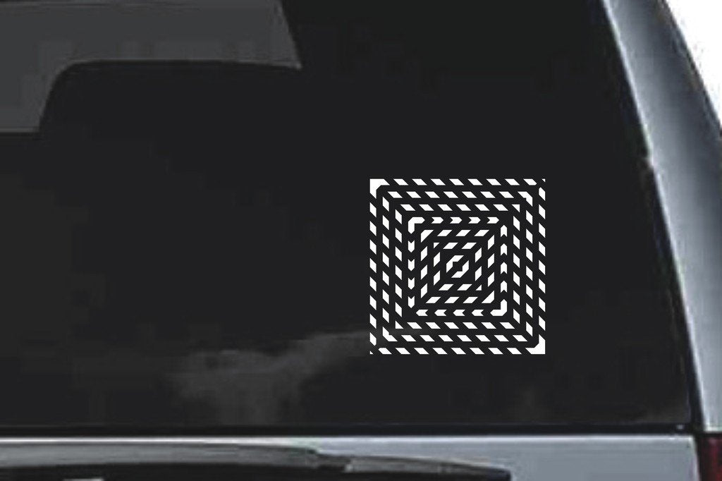 Picniva Optical Square Pattern Sty96 Vinyl Car Window Decal, Approx 5 in