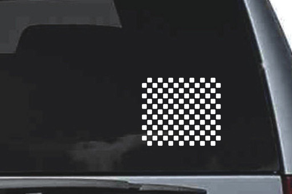 Picniva Fine Checkerboard Sty30 Vinyl Car Window Decal, Approx 5 in