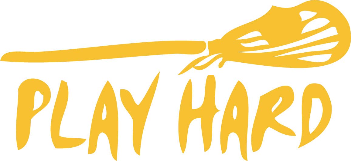 Decaltor Play Hard Lacrosse Vinyl Decal, 5 in, Car Window Sticker