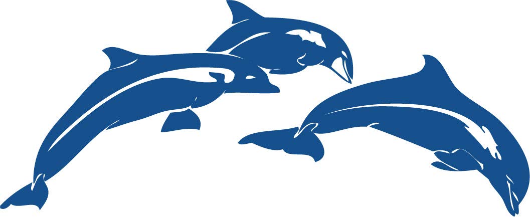 Decaltor Leaping Dolphins Vinyl Decal, 5 in