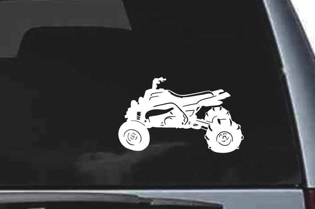 Picniva Drag Racing ATV Vinyl Car Window Decal, Approx 5 in