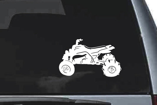 Picniva Drag Racing ATV Vinyl Car Window Decal, Approx 5 in
