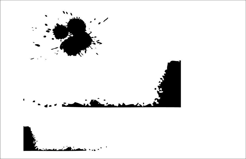 Picniva Splatter Corners Wall Decals, Black, 10 in Height, DOTPR01A