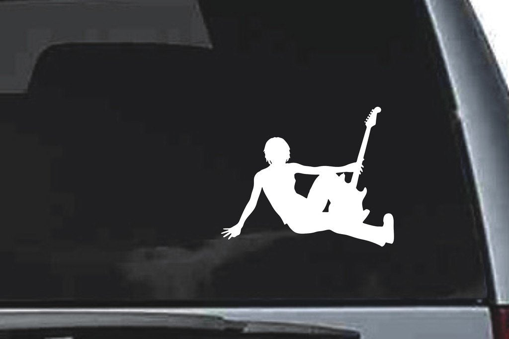 Picniva Guitar Sty23 Vinyl Car Window Decal, Approx 5 in