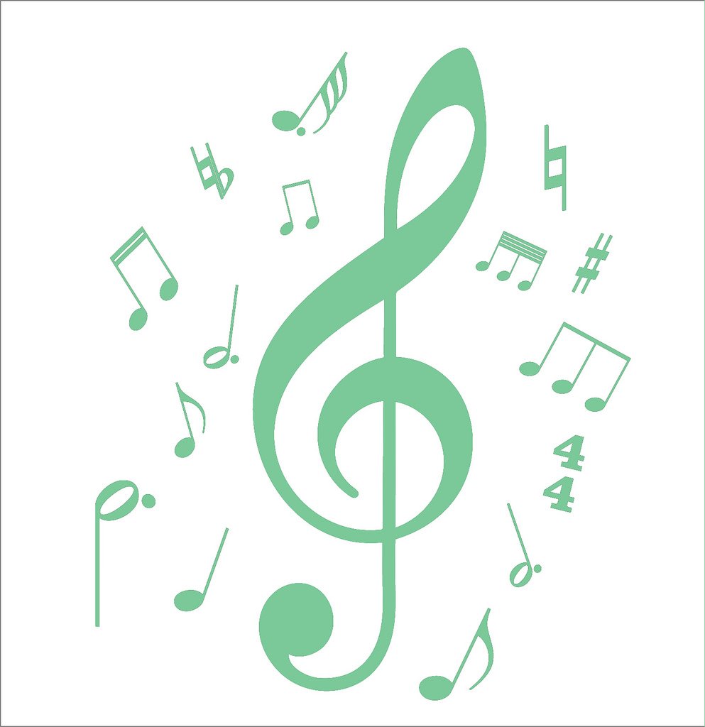 Picniva Treble Clef Music Notes Wall Decal for Musicians