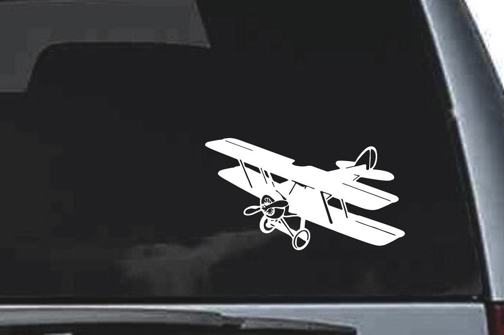 Picniva Biplane Sty6 Vinyl Car Window Decal, Approx 5 in