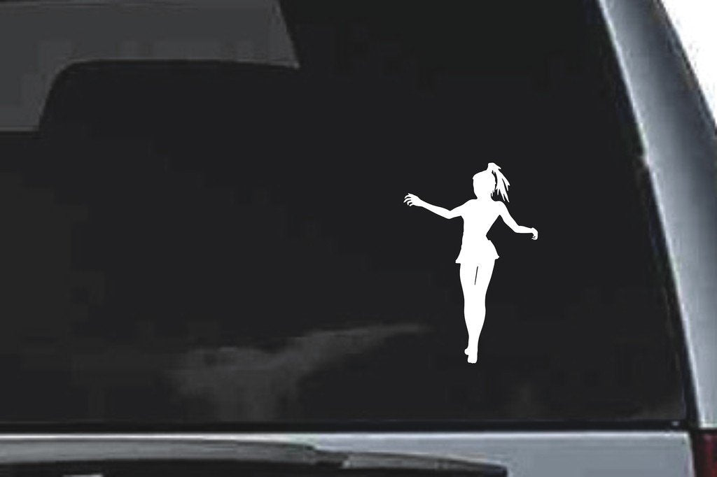 Picniva Girl Sty46 Vinyl Car Window Decal, Approx 5 in