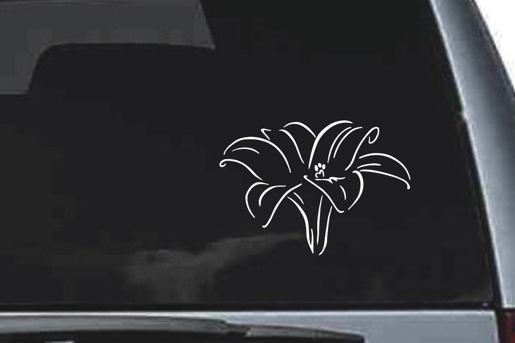 Picniva Flower Sty11 Vinyl Car Window Decal, Approx 5 in