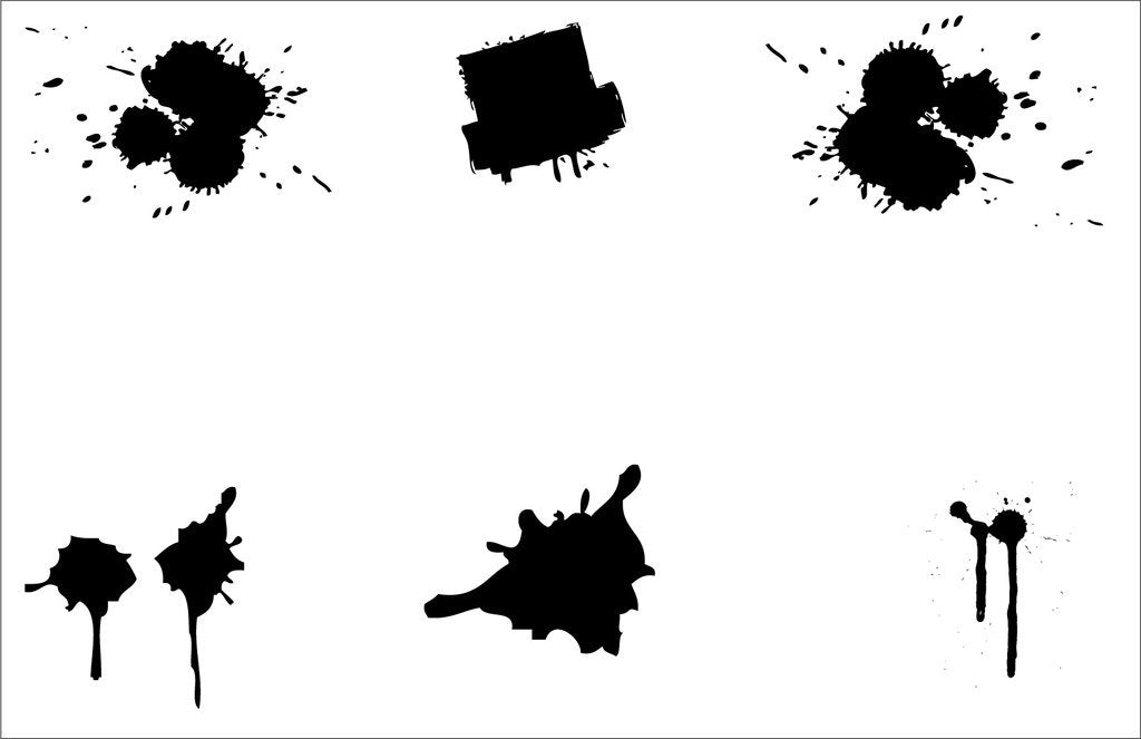 Picniva Drips Brushstroke Wall Decals, Black, 10 in Height, DOTPR13A